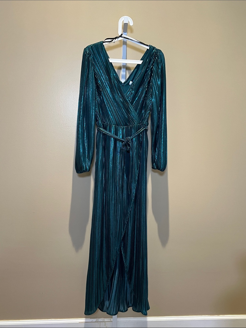Siena Studio Emerald Teal Long Sleeve Wrap Maxi Dress